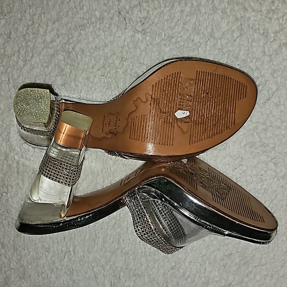 Stuart Weitzman clear & stone heels worn once size 7 - Picture 4 of 4